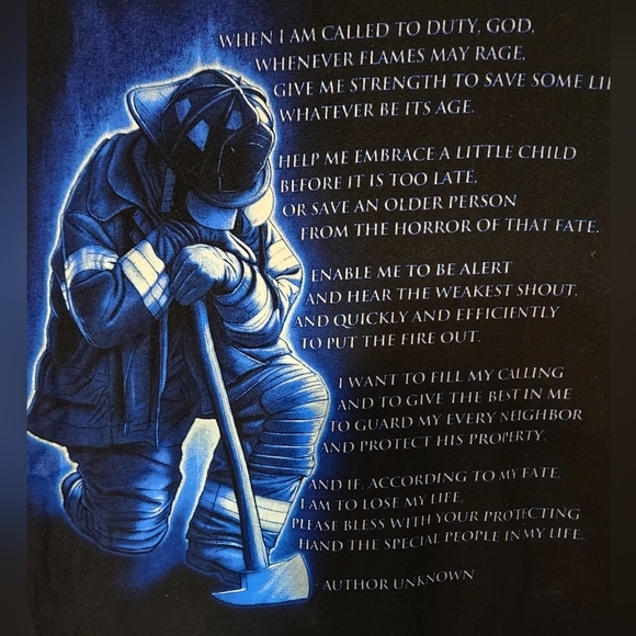 Firefighter's Prayer Long-Sleeve t-shirt. Men's size Medium - Picture 4 of 7